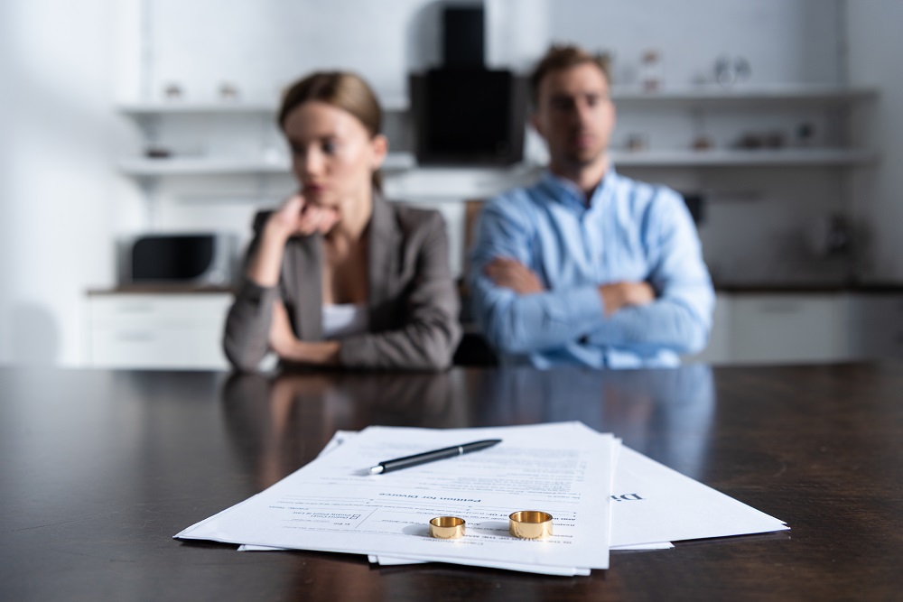 couple with back taxes going through divorce