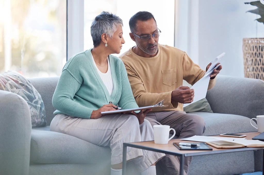 couple reviewing IRS letter